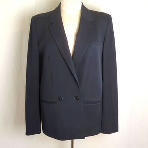 Black Jacket Blazer Double Breasted Wool  Sir for Her Size 8
